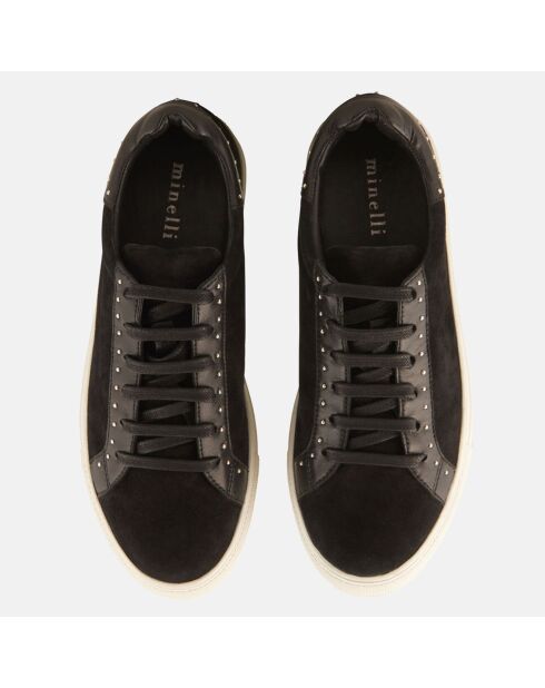 Sneakers en Velours de Cuir Clara noires