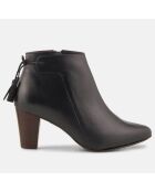 Bottines en Cuir Marie marine foncé - Talon 7 cm