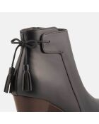 Bottines en Cuir Marie marine foncé - Talon 7 cm