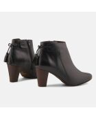 Bottines en Cuir Marie marine foncé - Talon 7 cm