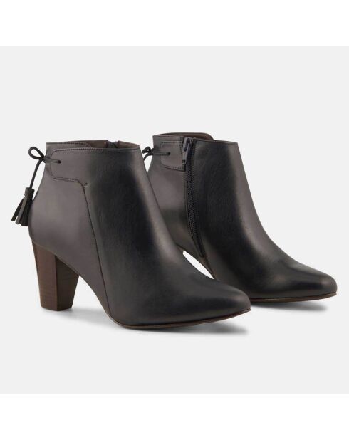 Bottines en Cuir Marie marine foncé - Talon 7 cm