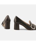 Trotters en Cuir Lili noirs - Talon 6 cm