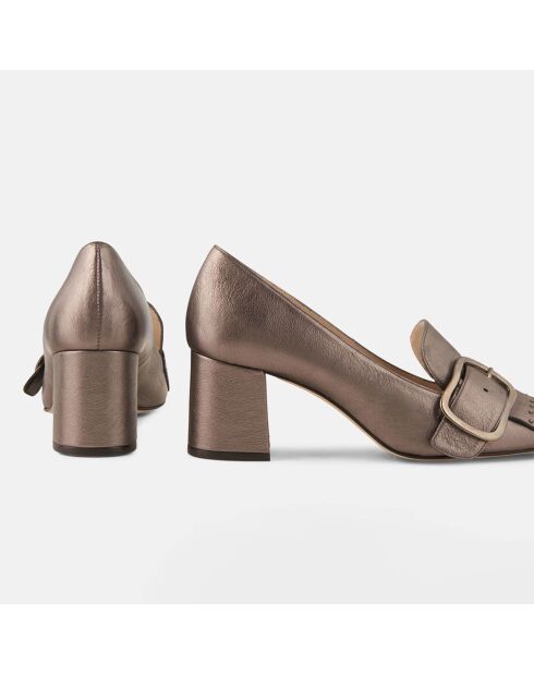 Trotters en Cuir verni Lili étain - Talon 6 cm