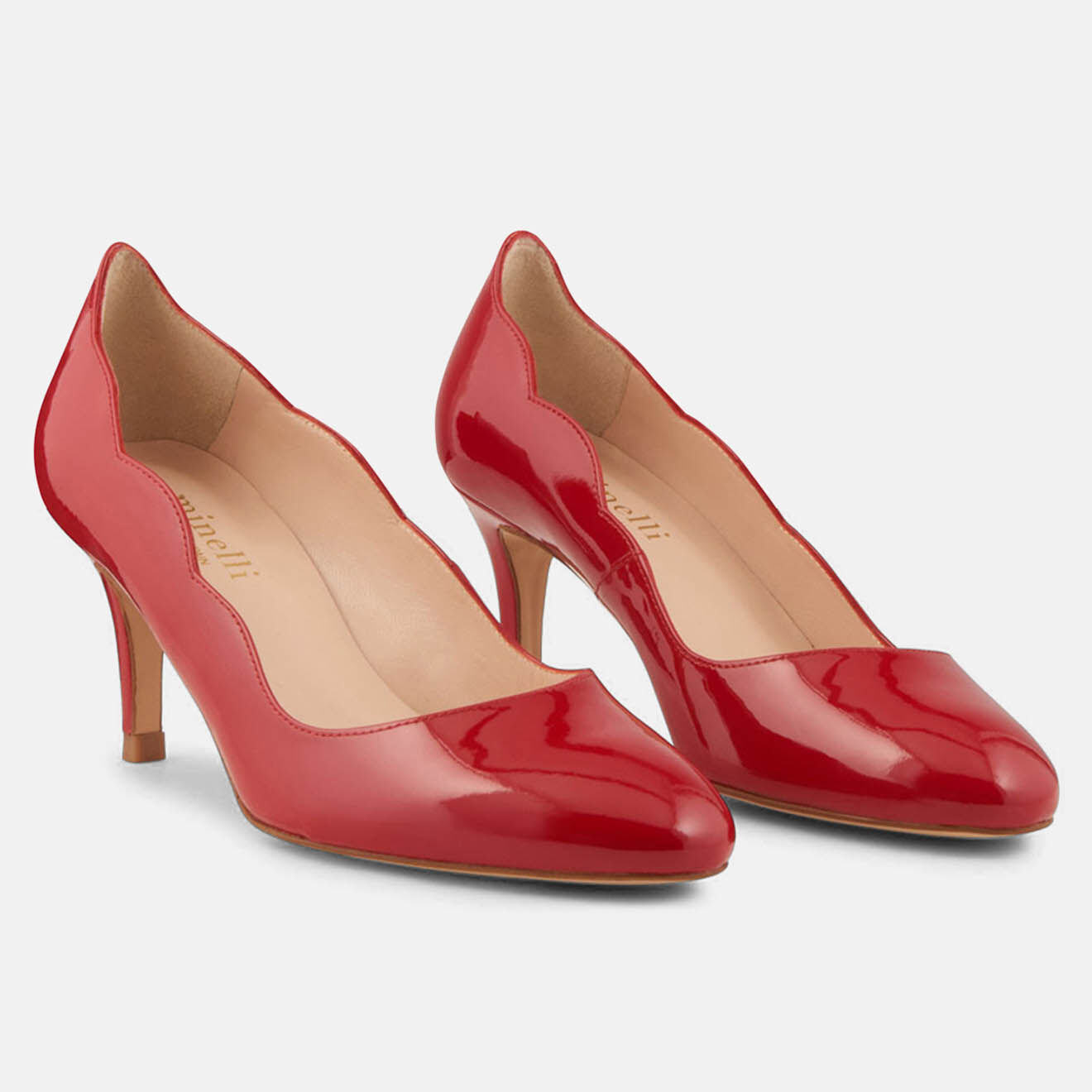 Escarpins Minelli à Bout Ouvert - Taille 36 (US 5) - Couleur Ivoire - Cuir - Occasion