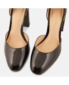 Babies en Cuir Nora noirs - Talon 9 cm