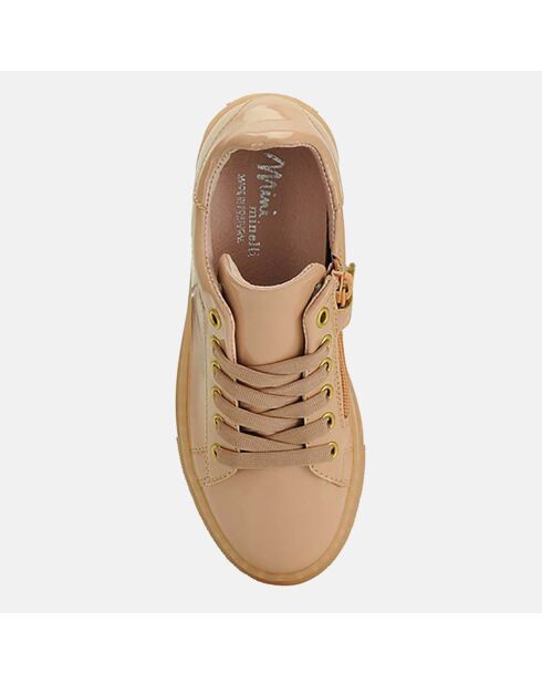 Sneakers en Cuir Betty poudre