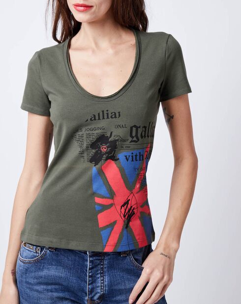 T-Shirt imprimé drapeau vert sapin