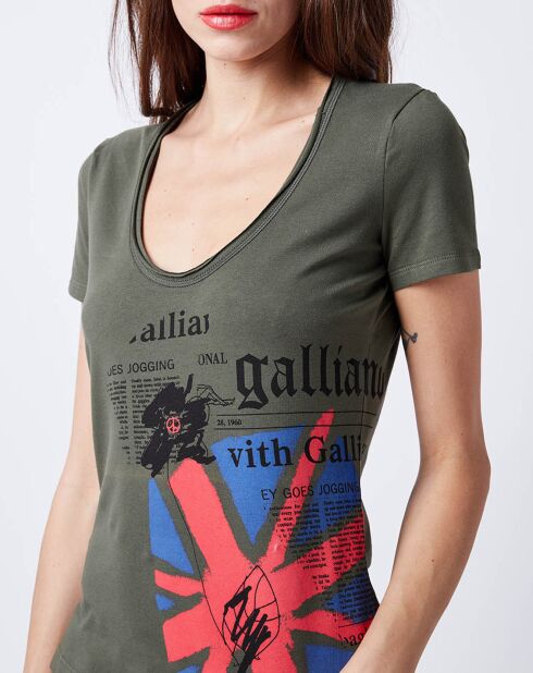 T-Shirt imprimé drapeau vert sapin