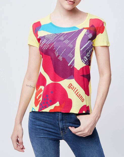 T-Shirt imprimé jaune/multicolore