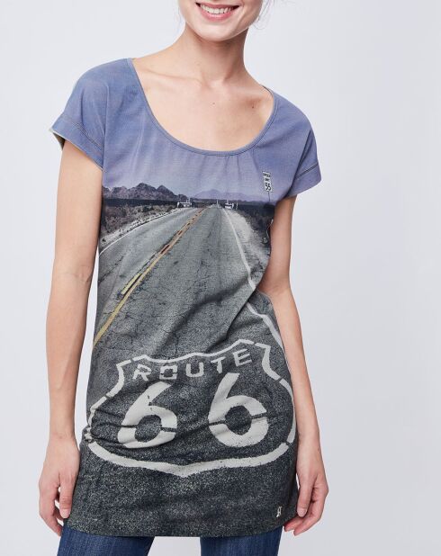 T-Shirt imprimé gris/bleu