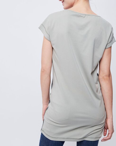 T-Shirt imprimé gris/bleu