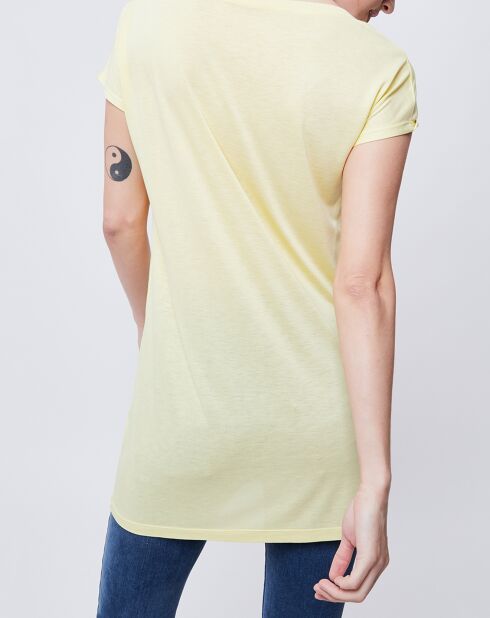 T-Shirt Long imprimé Gazette jaune poussin/jaune moutarde