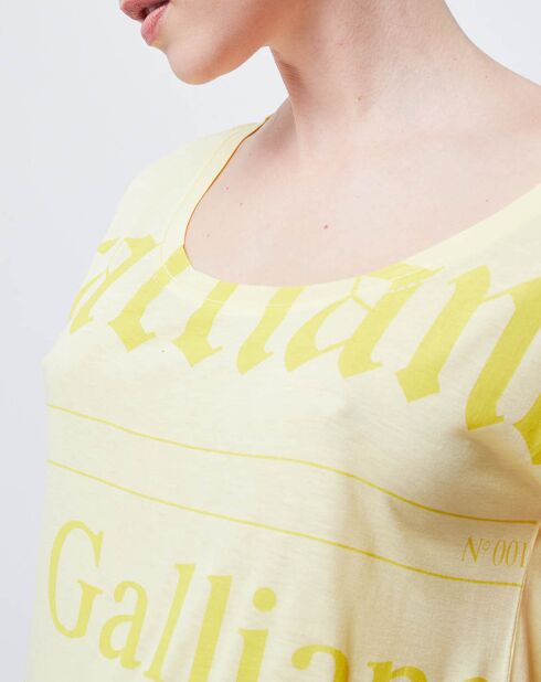 T-Shirt Long imprimé Gazette jaune poussin/jaune moutarde