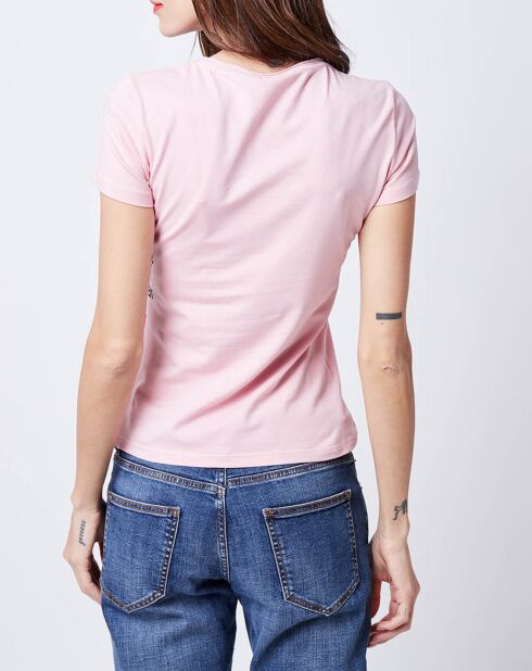 T-Shirt imprimé drapeau rose bonbon