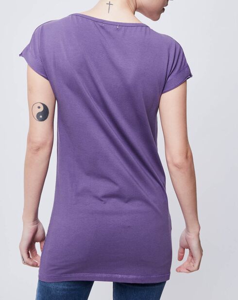 T-Shirt imprimé Gazette avec broderies et perles violet/multicolore