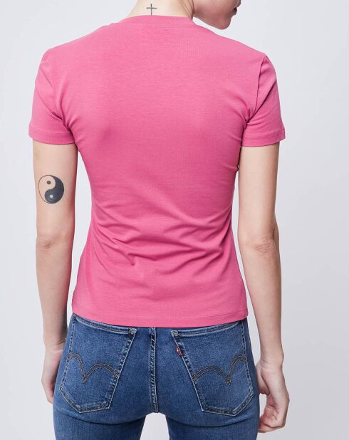 T-Shirt col V mauve