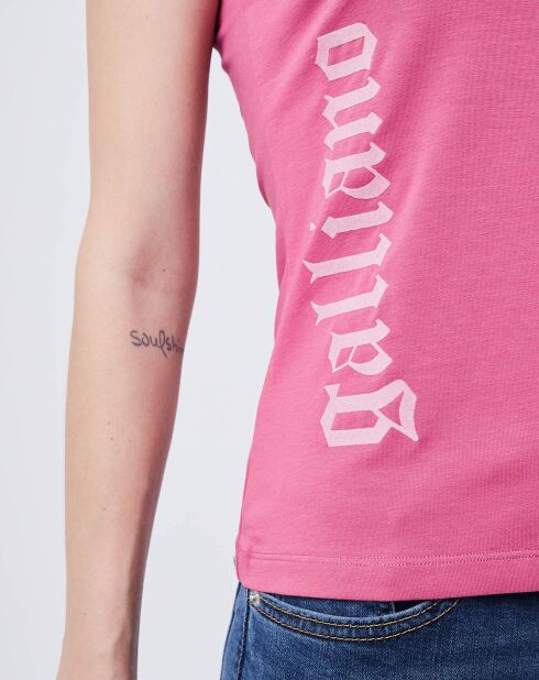 T-Shirt col V mauve
