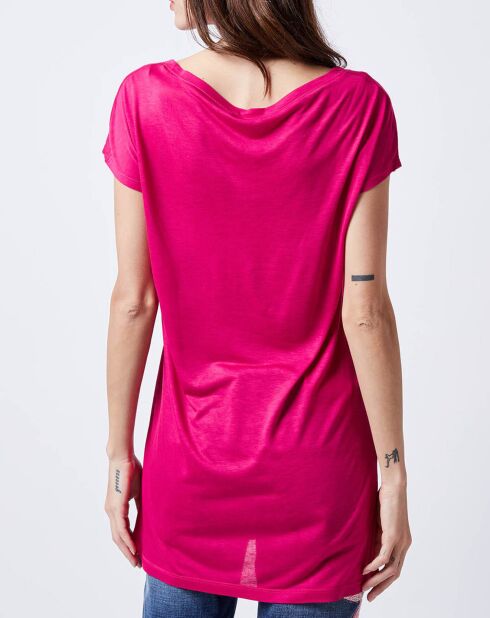 T-Shirt Long imprimé Gazette rose
