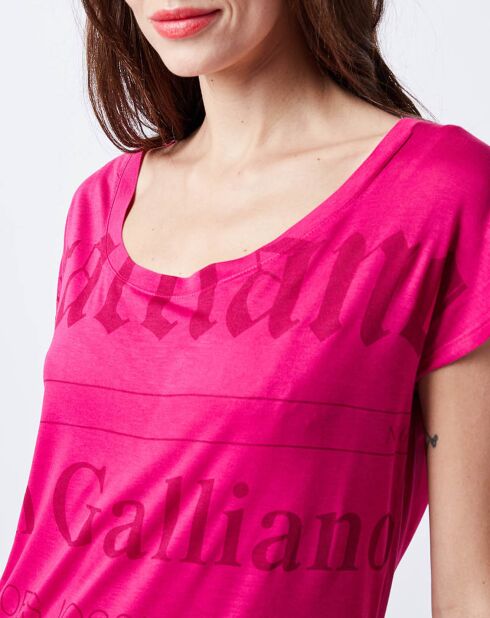 T-Shirt Long imprimé Gazette rose