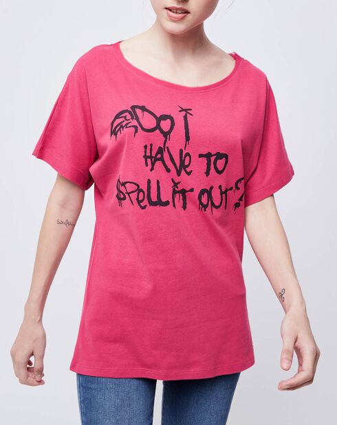 T-Shirt imprimé rose foncé