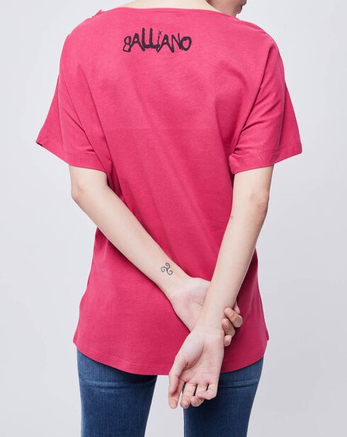 T-Shirt imprimé rose foncé