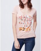 T-Shirt imprimé rose saumon