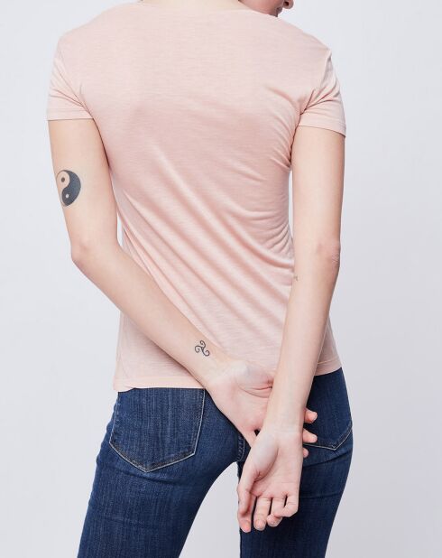 T-Shirt imprimé rose saumon
