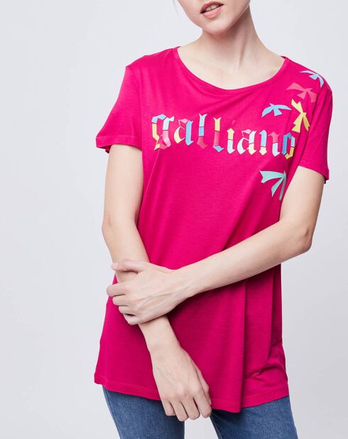 T-Shirt imprimé rose/multicolore