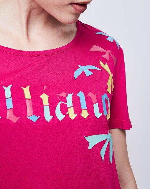 T-Shirt imprimé rose/multicolore