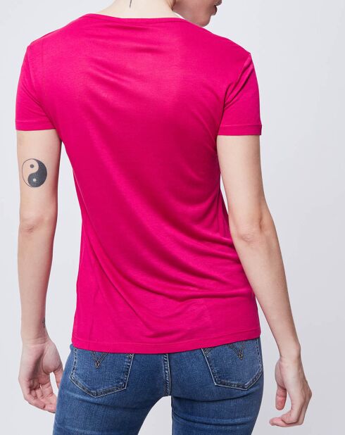 T-Shirt imprimé rose foncé/multicolore