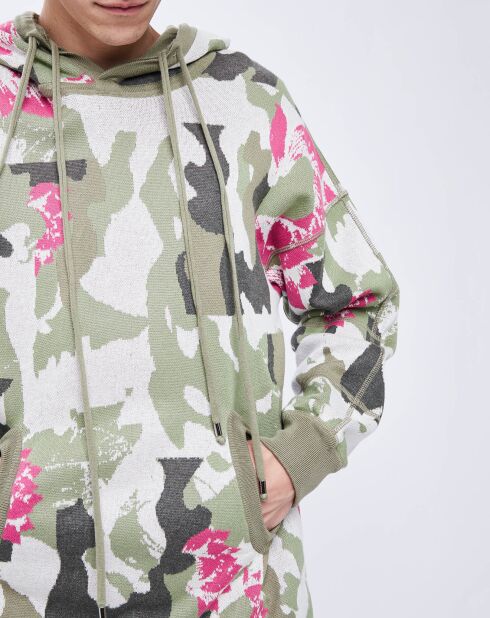 Sweat camouflage kaki/beige/rose