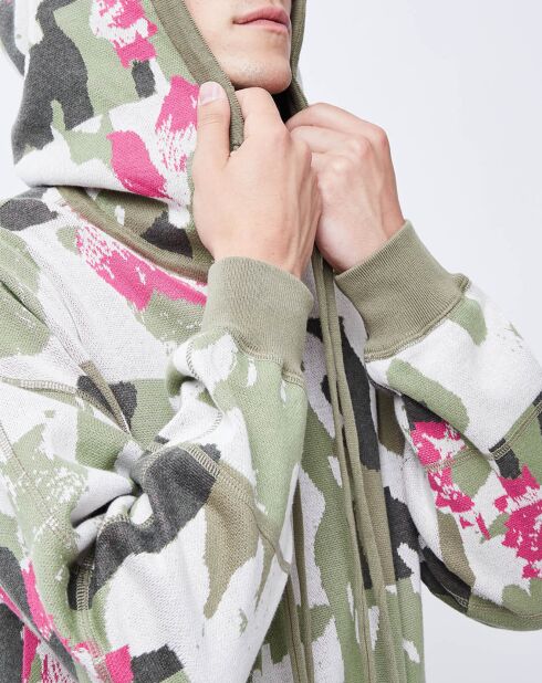 Sweat camouflage kaki/beige/rose