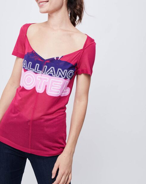 T-Shirt fin avec imprimé pourpre