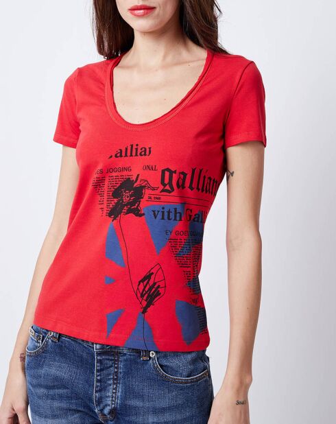 T-Shirt imprimé rouge/bleu/noir