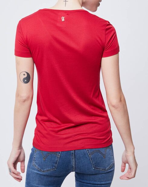 T-Shirt imprimé ethnique rouge/multicolore