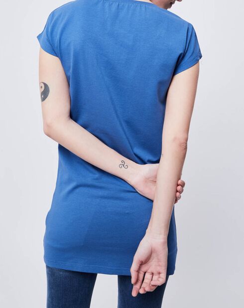 T-Shirt Long imprimé bleu