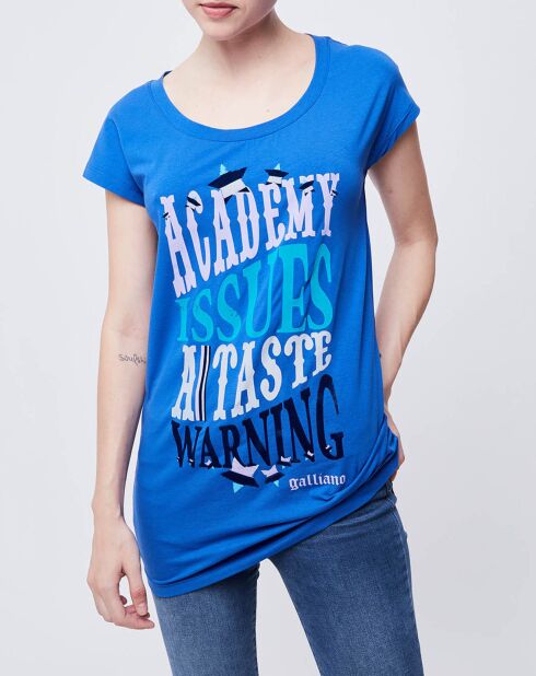 T-Shirt Long imprimé bleu électrique