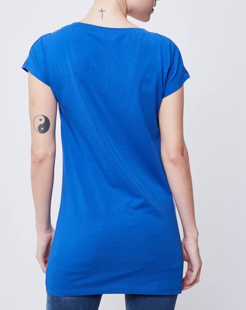 T-Shirt Long imprimé bleu électrique