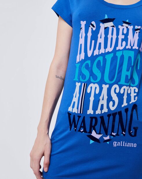 T-Shirt Long imprimé bleu électrique