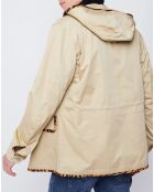 Parka légère détails léopard beige