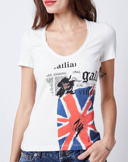 T-Shirt imprimé blanc/multicolore