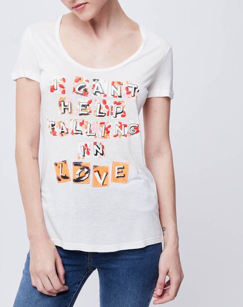 T-Shirt imprimé blanc cassé/multicolore