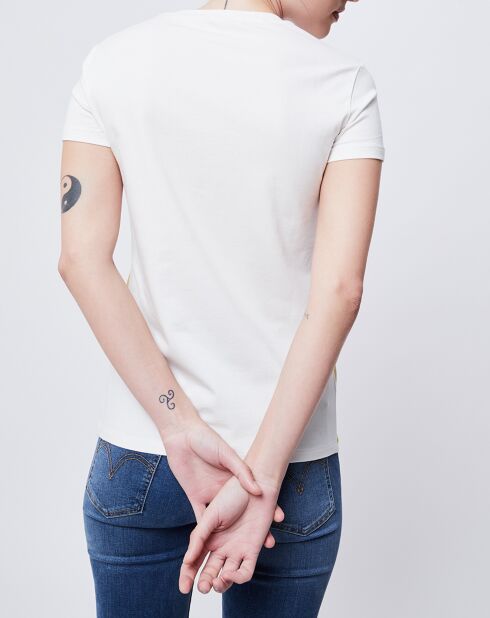 T-Shirt imprimé blanc/jaune