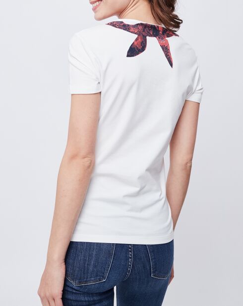 T-Shirt imprimé blanc cassé/rouge/noir