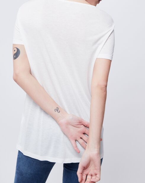 T-Shirt imprimé girafes blanc cassé/jaune/noir