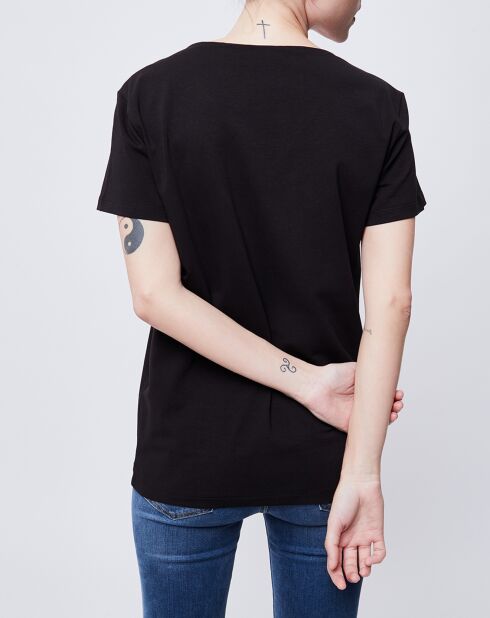 T-Shirt Col v noir