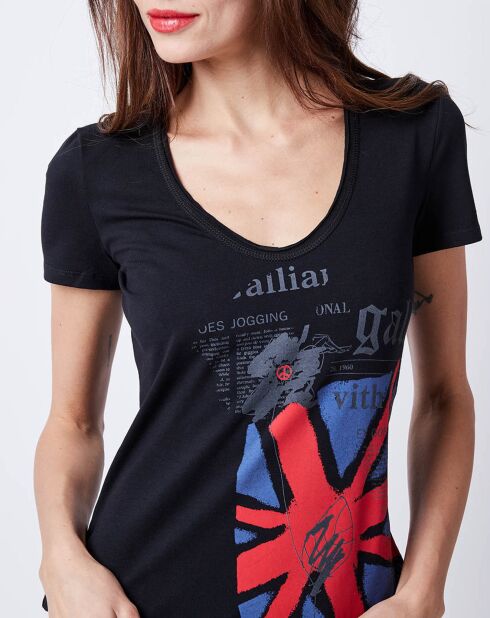 T-Shirt imprimé drapeau noir