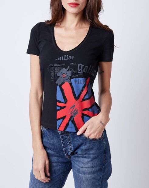 T-Shirt imprimé drapeau noir