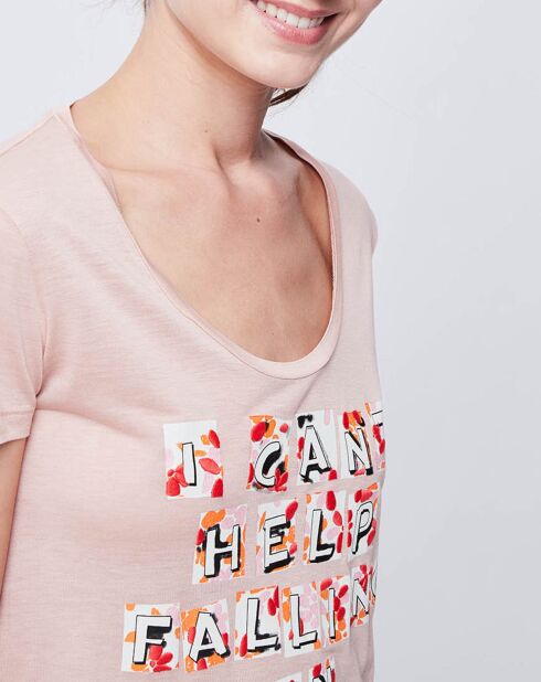 T-Shirt John Galliano rose pâle
