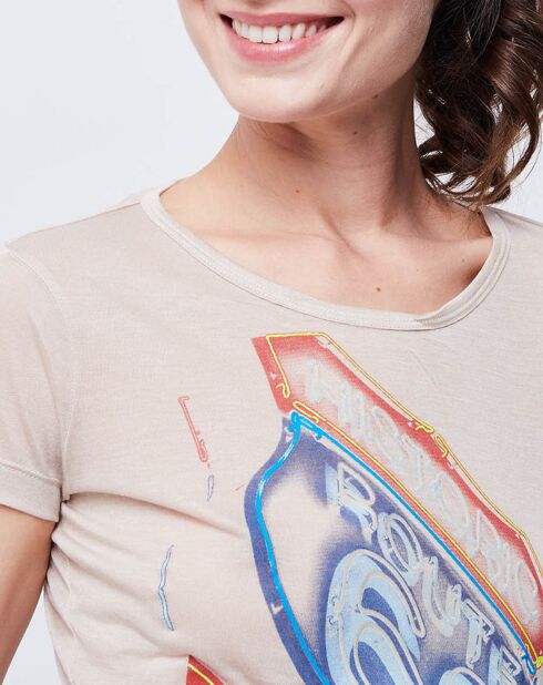 T-Shirt Imprimé beige